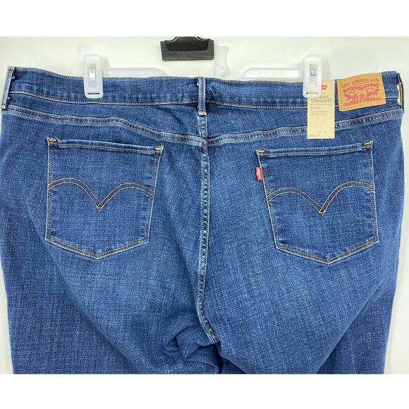 Levi's Womens 414 Classic Straight Blue Denim Jeans NEW 24W Short - Picture 4 of 11